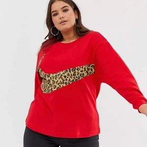 Nike Oversize French Terry Sweatshirt Jumbo Cheetah Swoosh Womens 2X